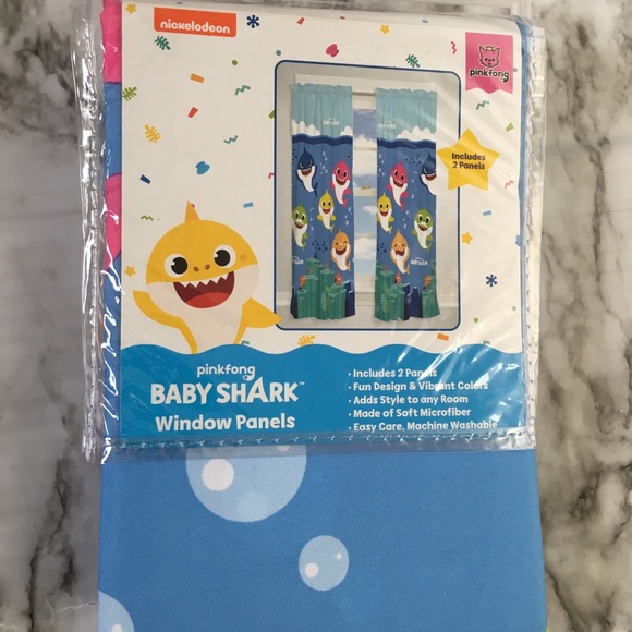 Baby Shark Kids Window Curtain Set ,Set of 2 Panel - Picture 5 of 5